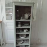Bookcase, vintage dresser re-enchanted in verdigris waxed finish.