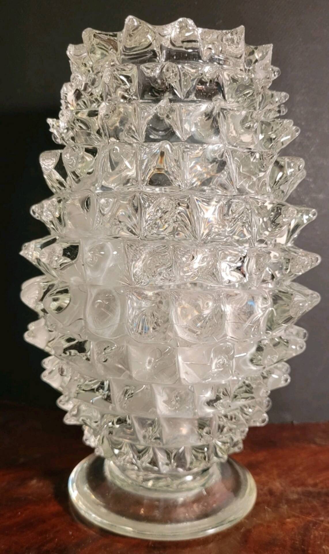 Rostrato vase in clear Murano glass by Barovier & Toso, Italy, 1930s