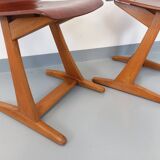 Paire de chaises design vintage ASS Schulmöbel Pagholz Thur-Op-Seat en bois courbé et hêtre