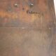 Carved wooden mirror, signed P. Guallino, "le passage", brutalist design from the 80s