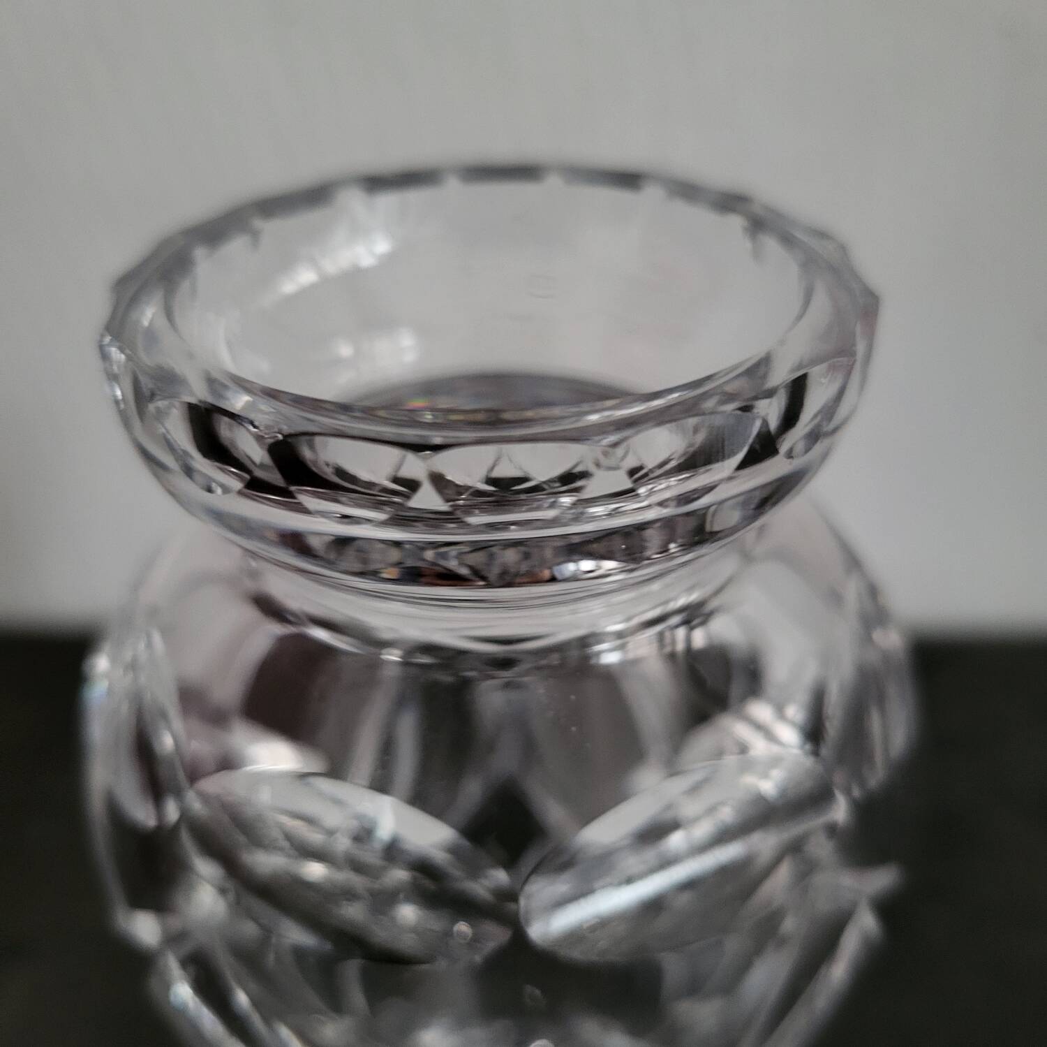 Vintage Bohemian crystal vase in excellent condition.