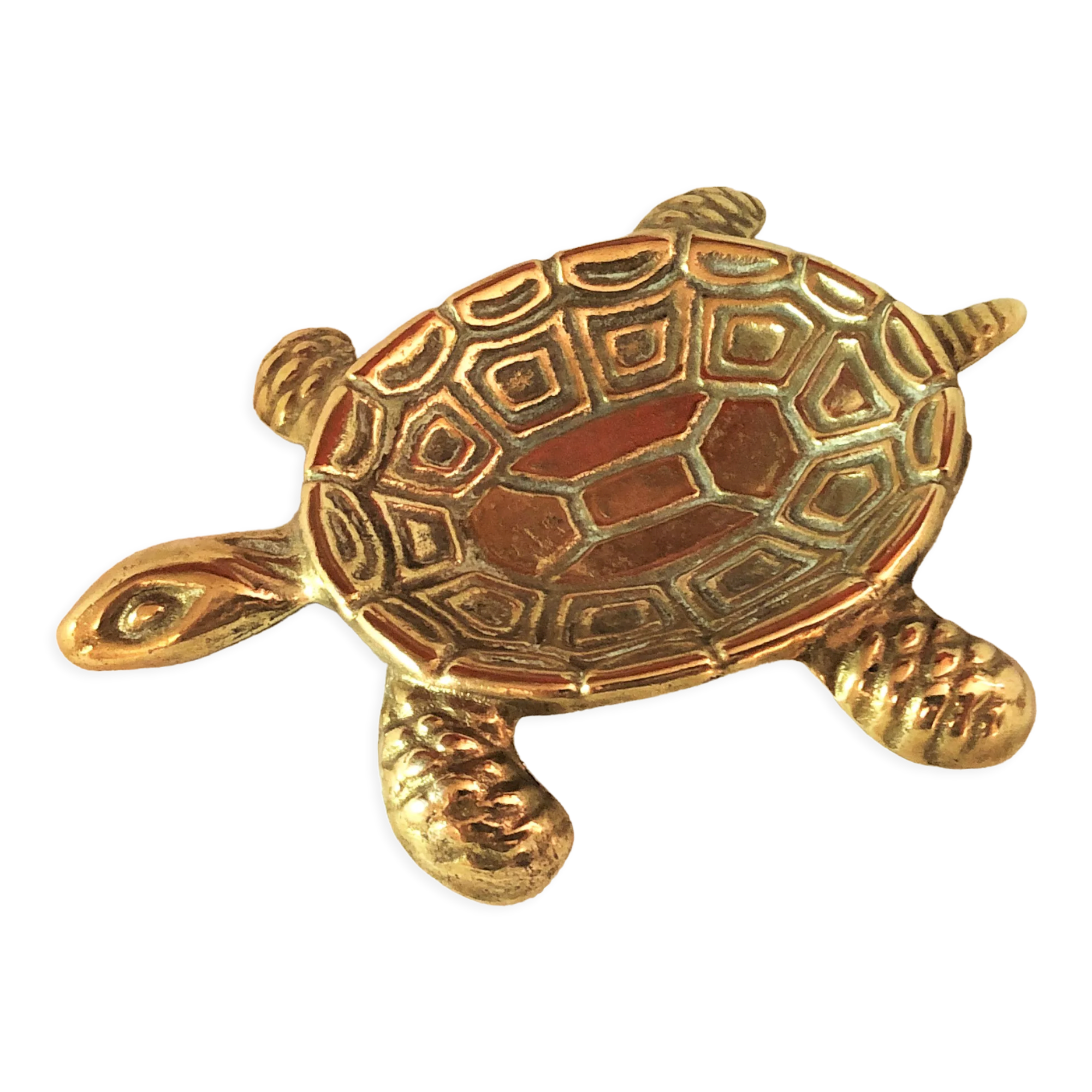 Figurine turtle gilded brass protective symbol