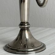 Candlestick candle holder in patinated silver metal