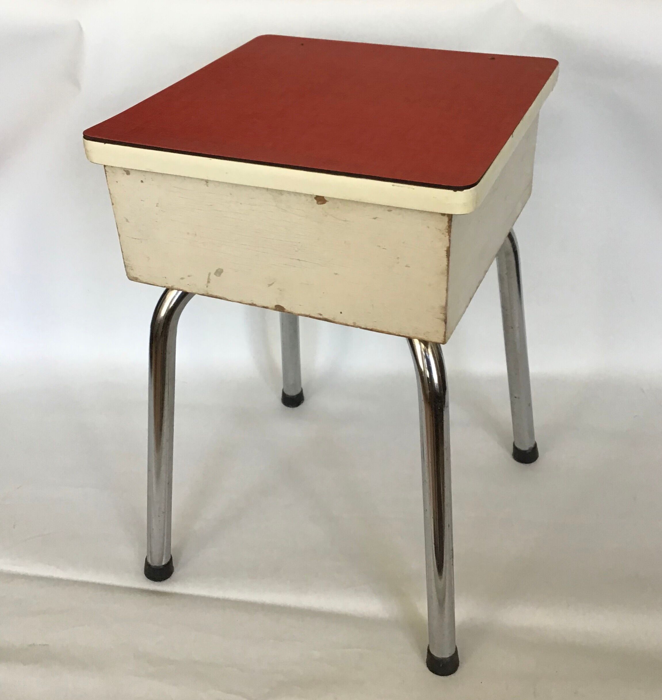 Tabouret coffre en formica vintage