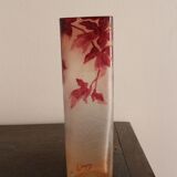 François-Théodore Legras square-sectioned vase, Rubis series, Art Nouveau, 1900