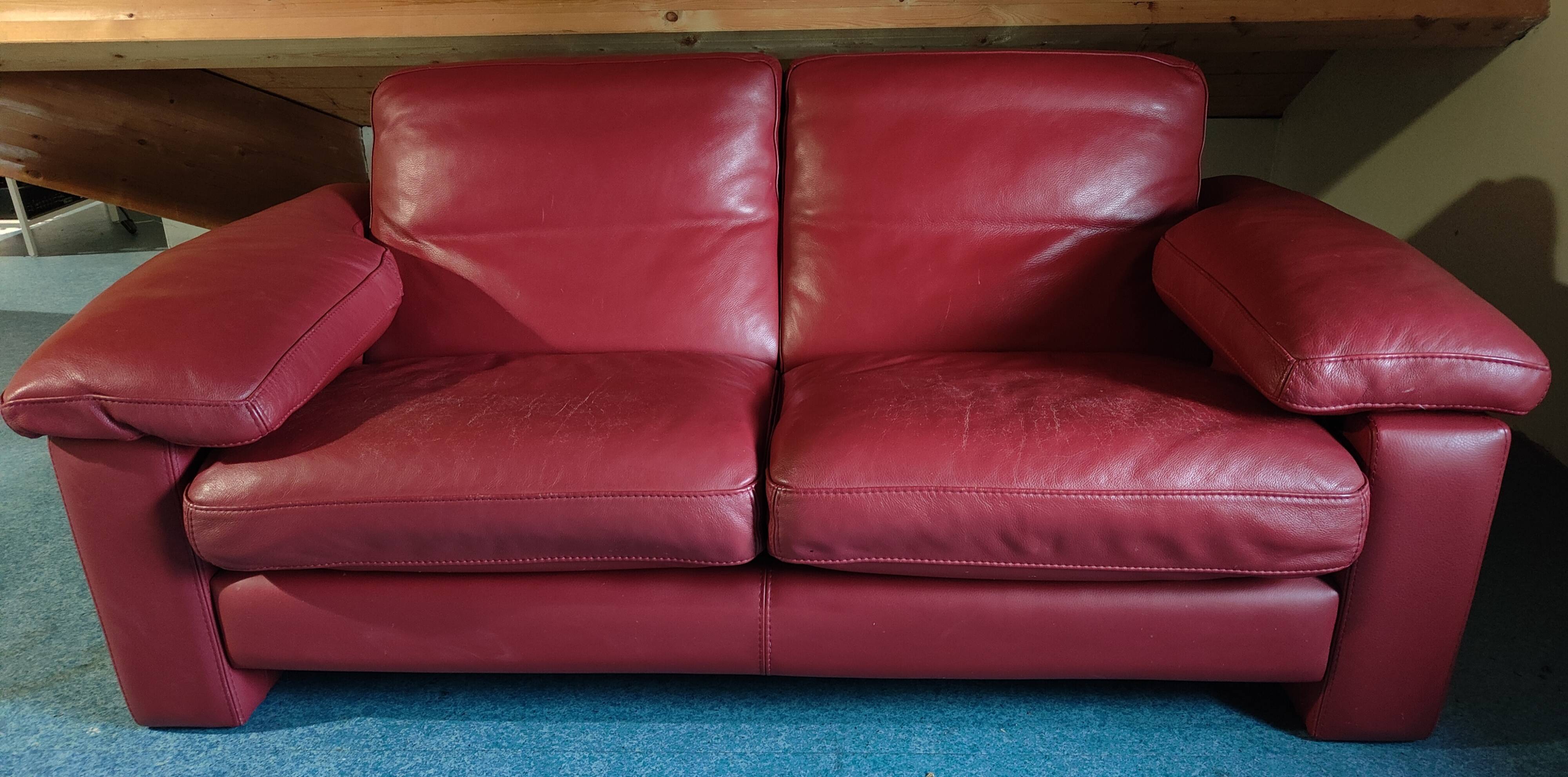 Duvivier leather two-seater sofa