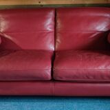 Duvivier leather two-seater sofa
