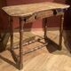 Antique 18th Century Italian Rustic Baroque Wooden Side Table with Turned Legs
