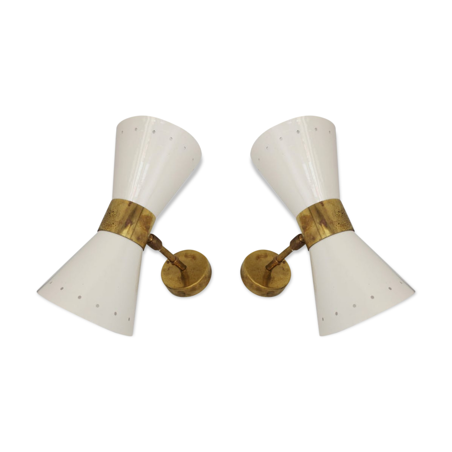 Pair of wall lamps in the style of Italian creations of the 50s