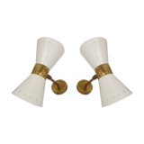 Pair of wall lamps in the style of Italian creations of the 50s