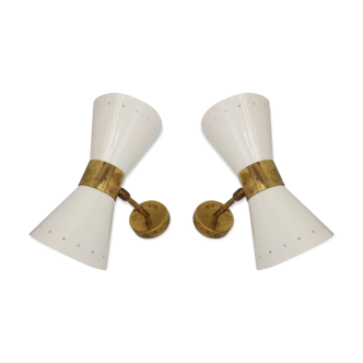 Pair of wall lamps in the style of Italian creations of the 50s