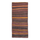Vintage Turkish Striped Orange Purple Runner Rug 107x233