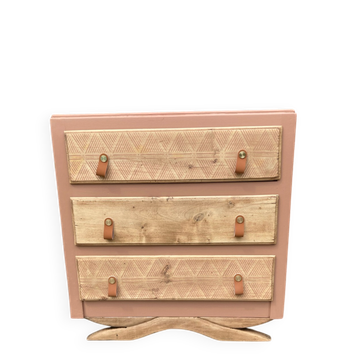 Commode Art Déco pied moustache / terracotta bohème