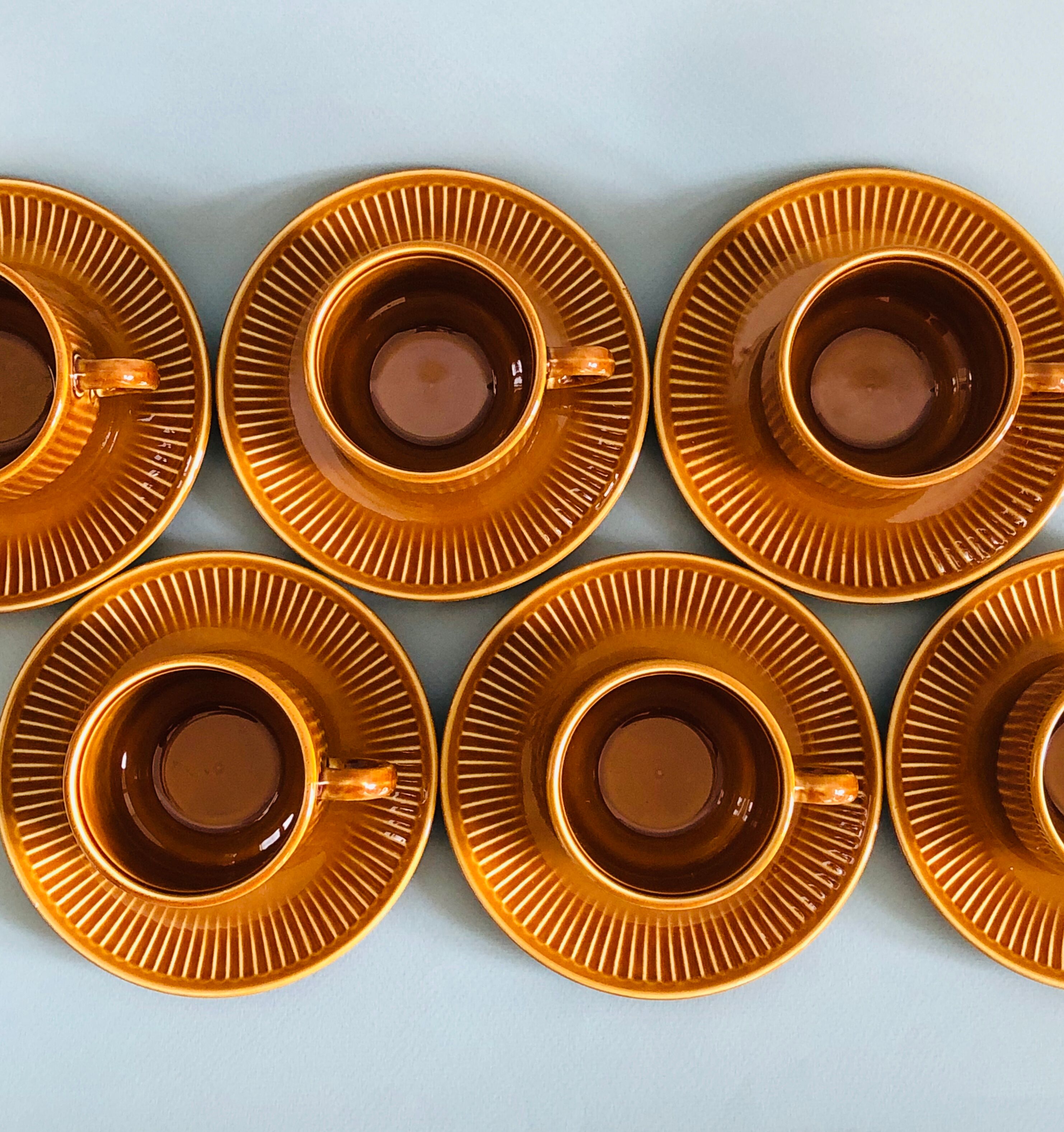 Ensemble de 6 tasses à café et coupelles italiennes Pagnossin Treviso
