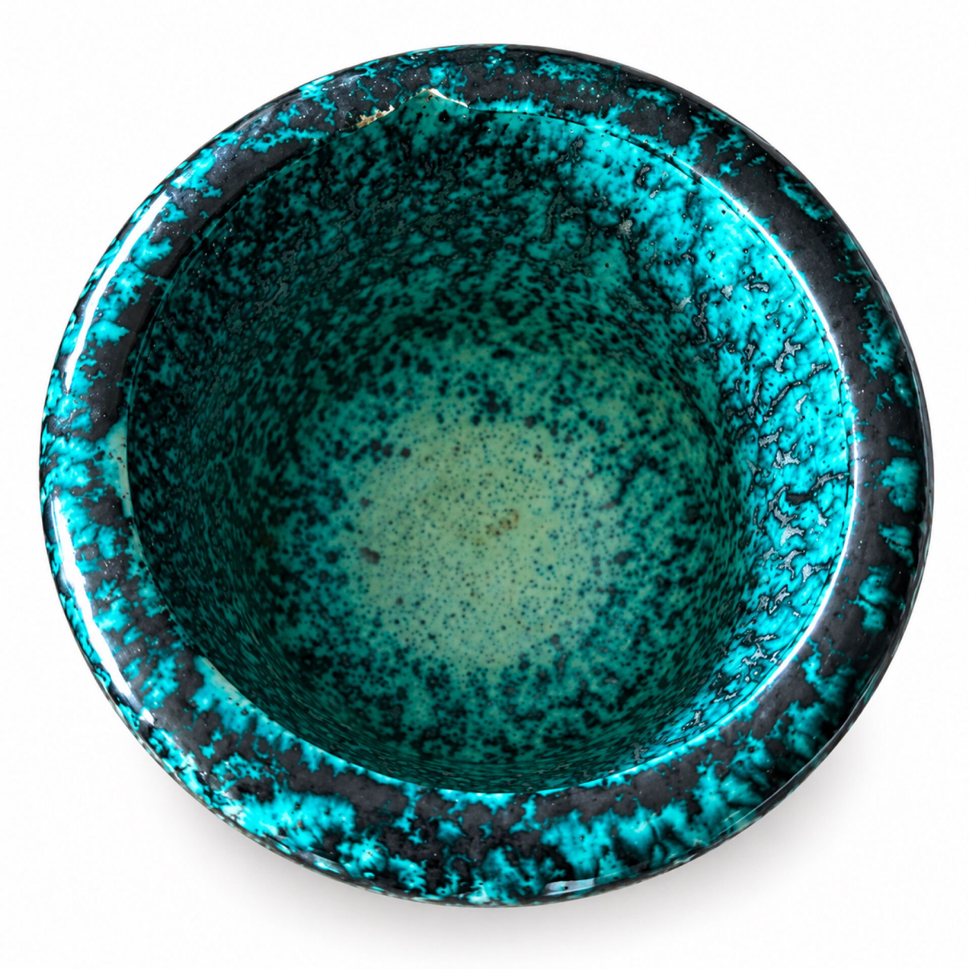 Accolay vase no. 19 – Vintage French ceramic with speckled glaze.