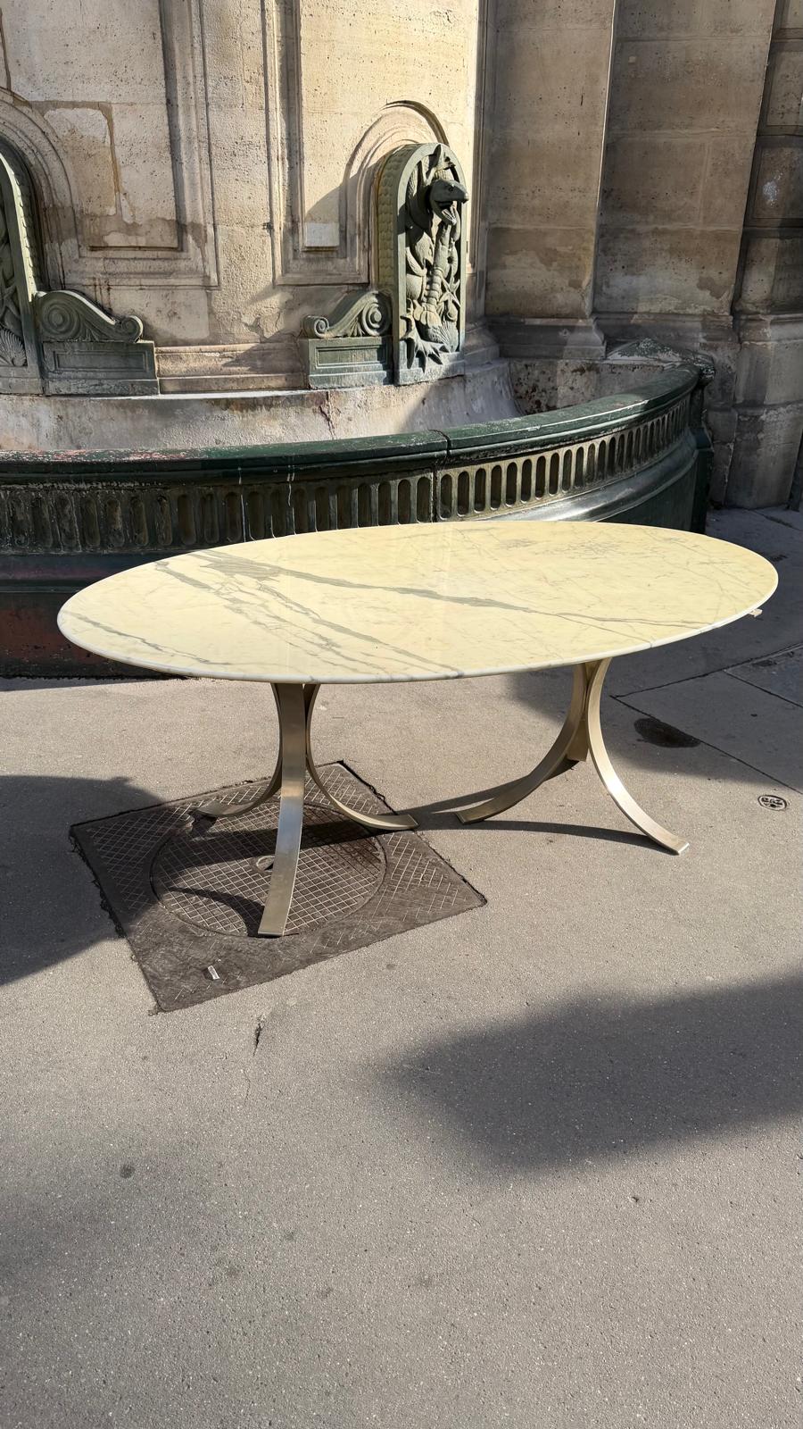 White Marble Table Osvaldo Borsani T102 for Tecno