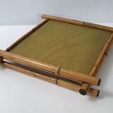 Vintage heron tray in bamboo 1960