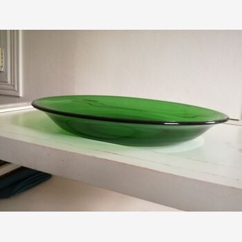 PLAT CREUX EN VERRE VERT