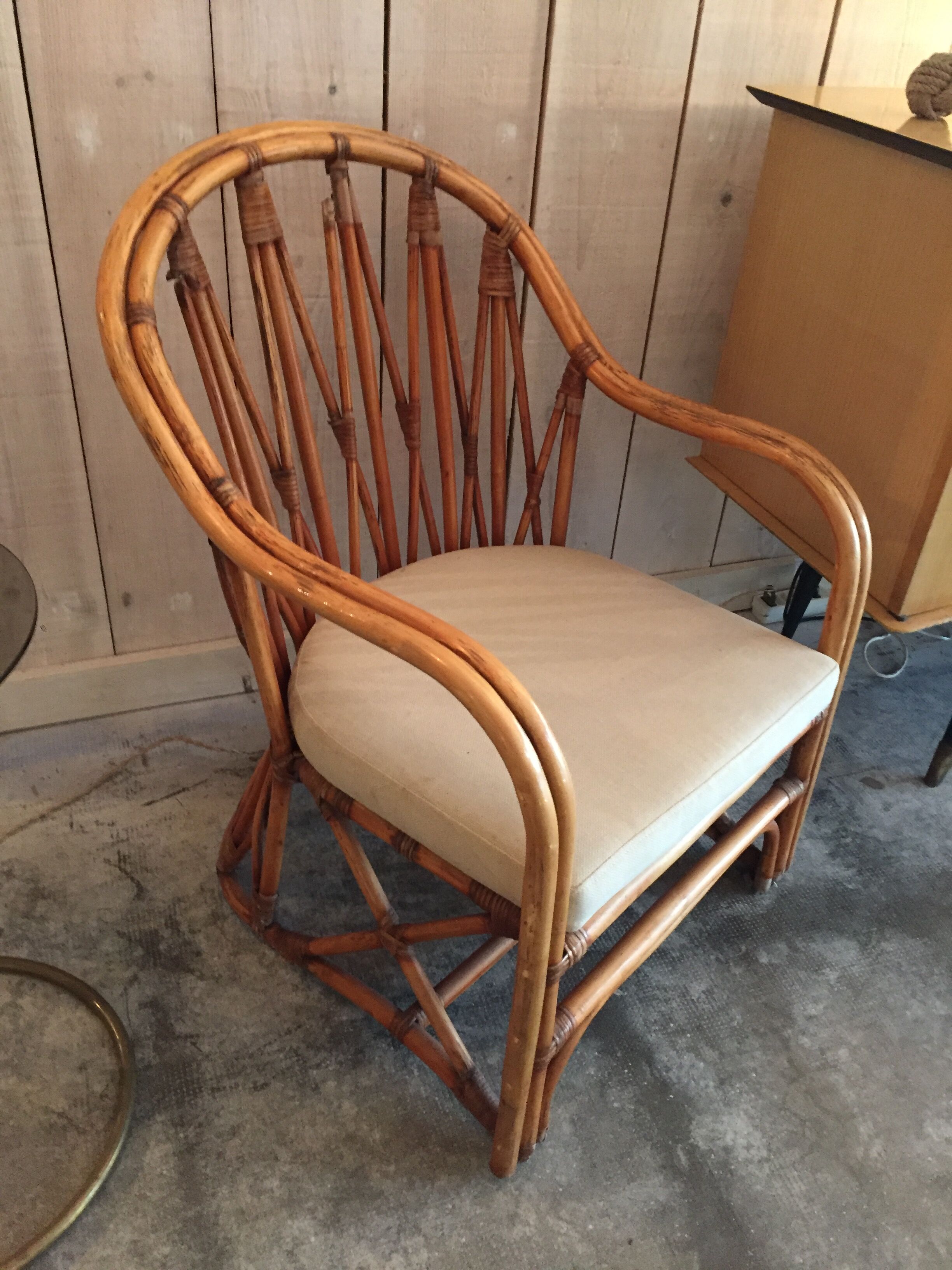 Paire de Fauteuil en rotin circaa 1960