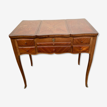 Louis XV dressing table in marquetry 20th