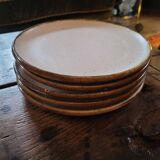 5 assiettes à dessert en grès vernissé. 1970–19805 assiettes à dessert