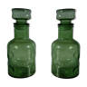 Green vintage pair of bottles