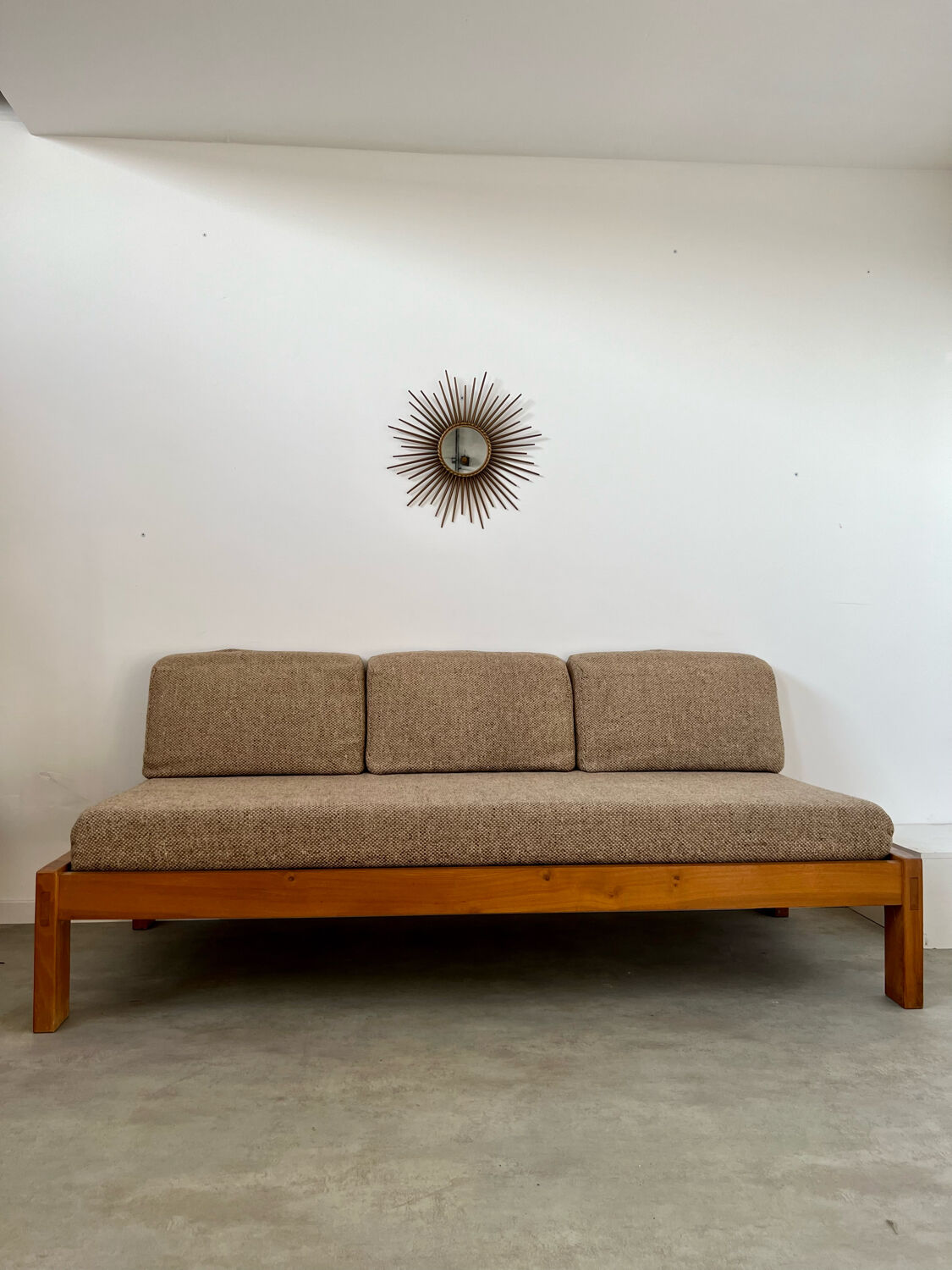 Wooden sofa design Regain France vintage 60s