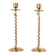 Paire de bougeoirs style Art Deco en laiton