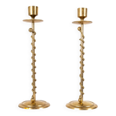 Pair of Art Deco brass candlesticks