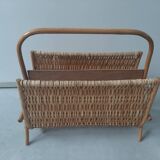 Rattan and wicker magazine holder