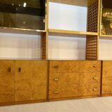 Gianluigi Gorgoni Display Unit 1970s  Fratelli Turi Bookshelf Glass Brass Briar Burl rizzo