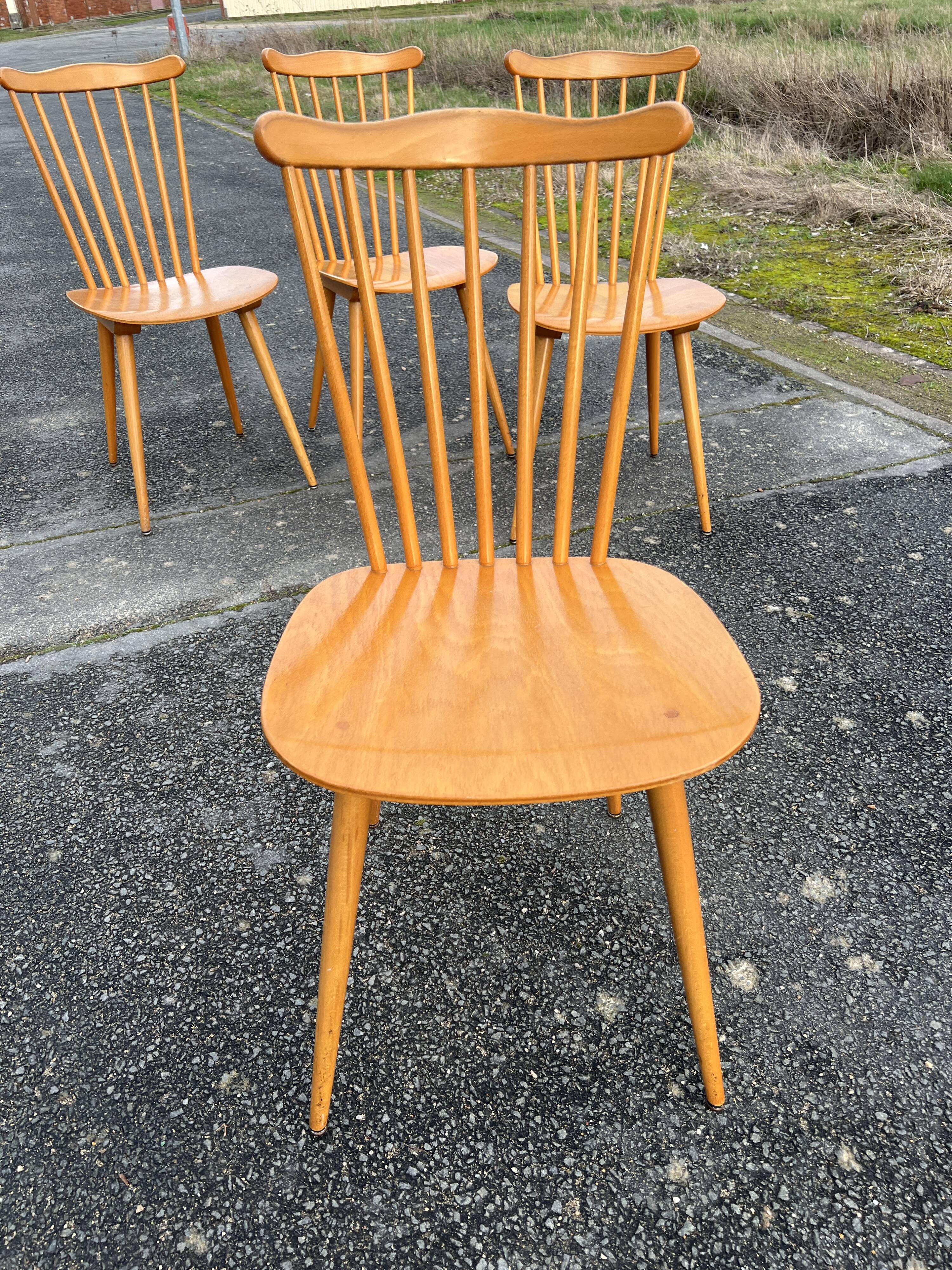 Suite of 4 Baumann chairs, Menuet model.