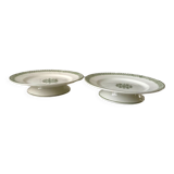 Pair of low compotiers terre de fer st amand green early twentieth century