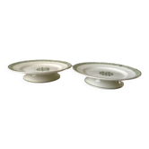 Pair of low compotiers terre de fer st amand green early twentieth century