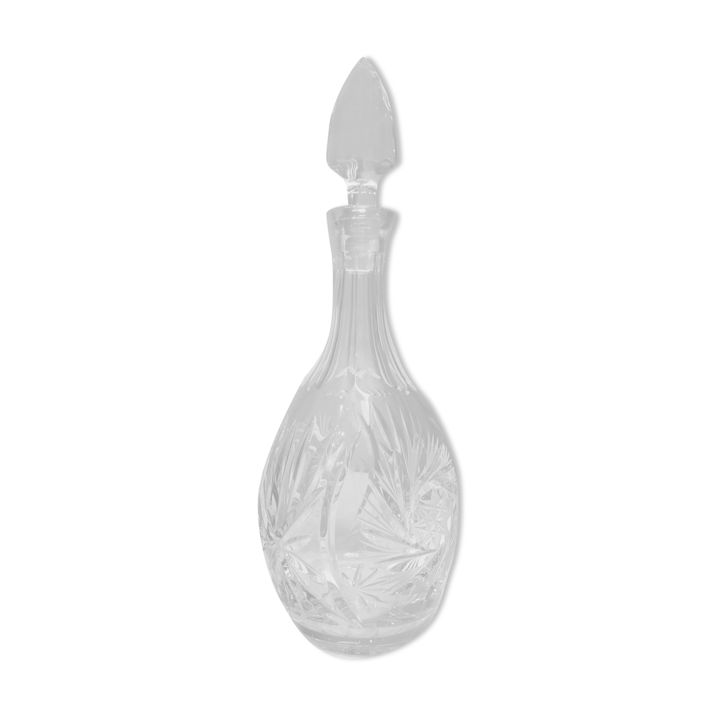 Carved crystal decanter