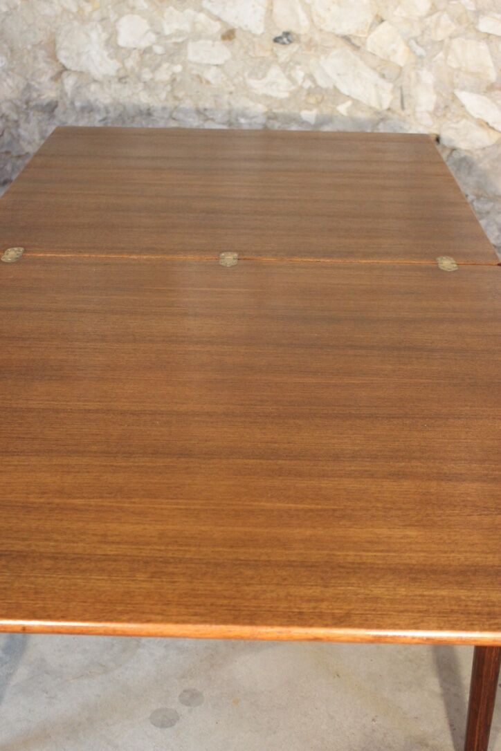Extendable dining table "flip-top"/"wallet" Scandinavian vintage teak by Nils Jonsson for TROEDS