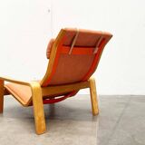 Mid-century modern Pulkka lounge chair by Ilmari Lappalainen for Asko, 1960s.
