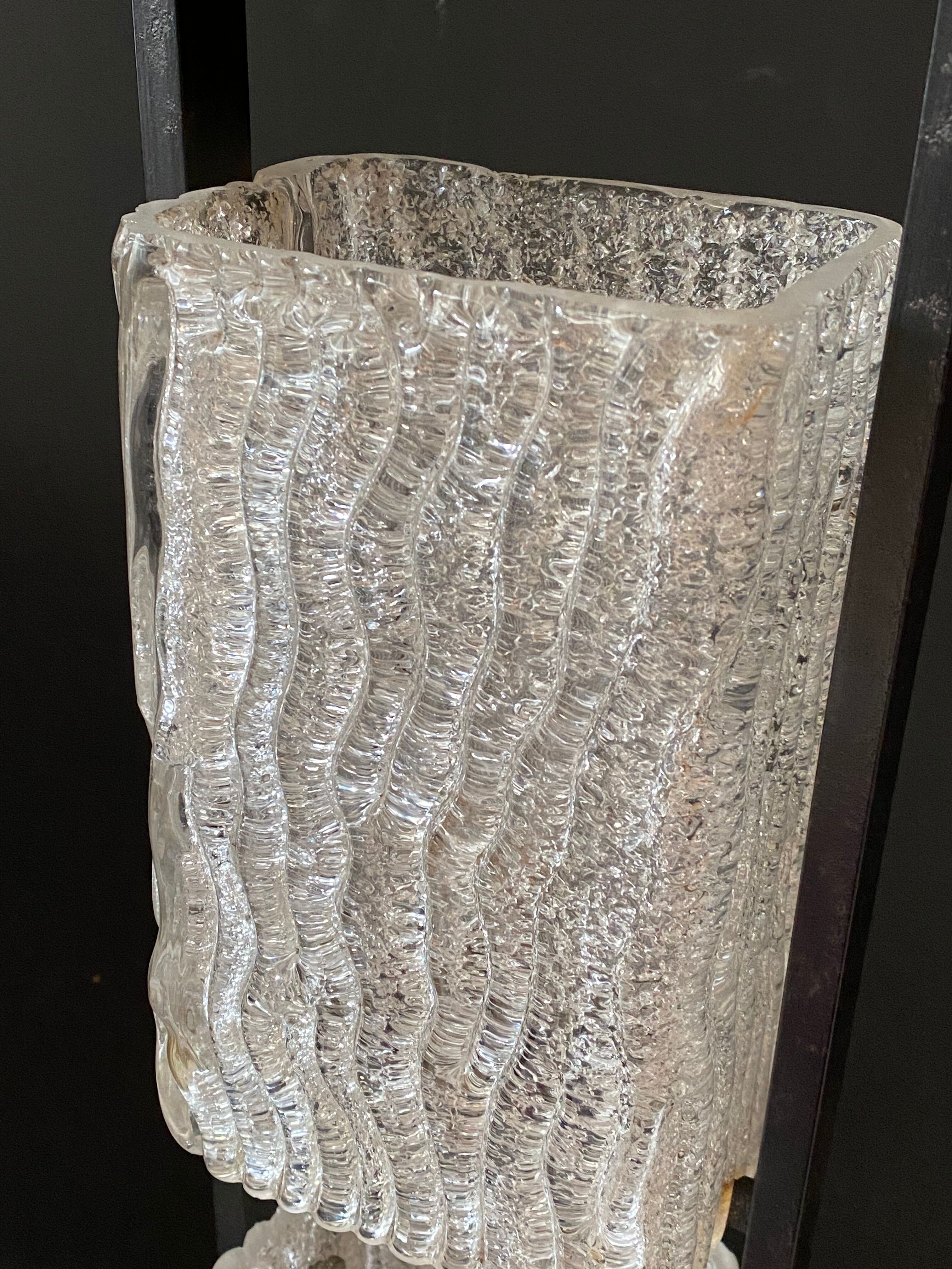 Arlus metal floor lamp and 4 glass lampshades - 1950