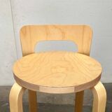 Mid-Century Modern High Stools K65 by Alvar Aalto for Artek, Finland, 2017, Set of 3