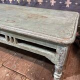 Blue lacquered teak coffee table