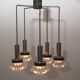 1970s pendant cascade lamp in chrome and glass