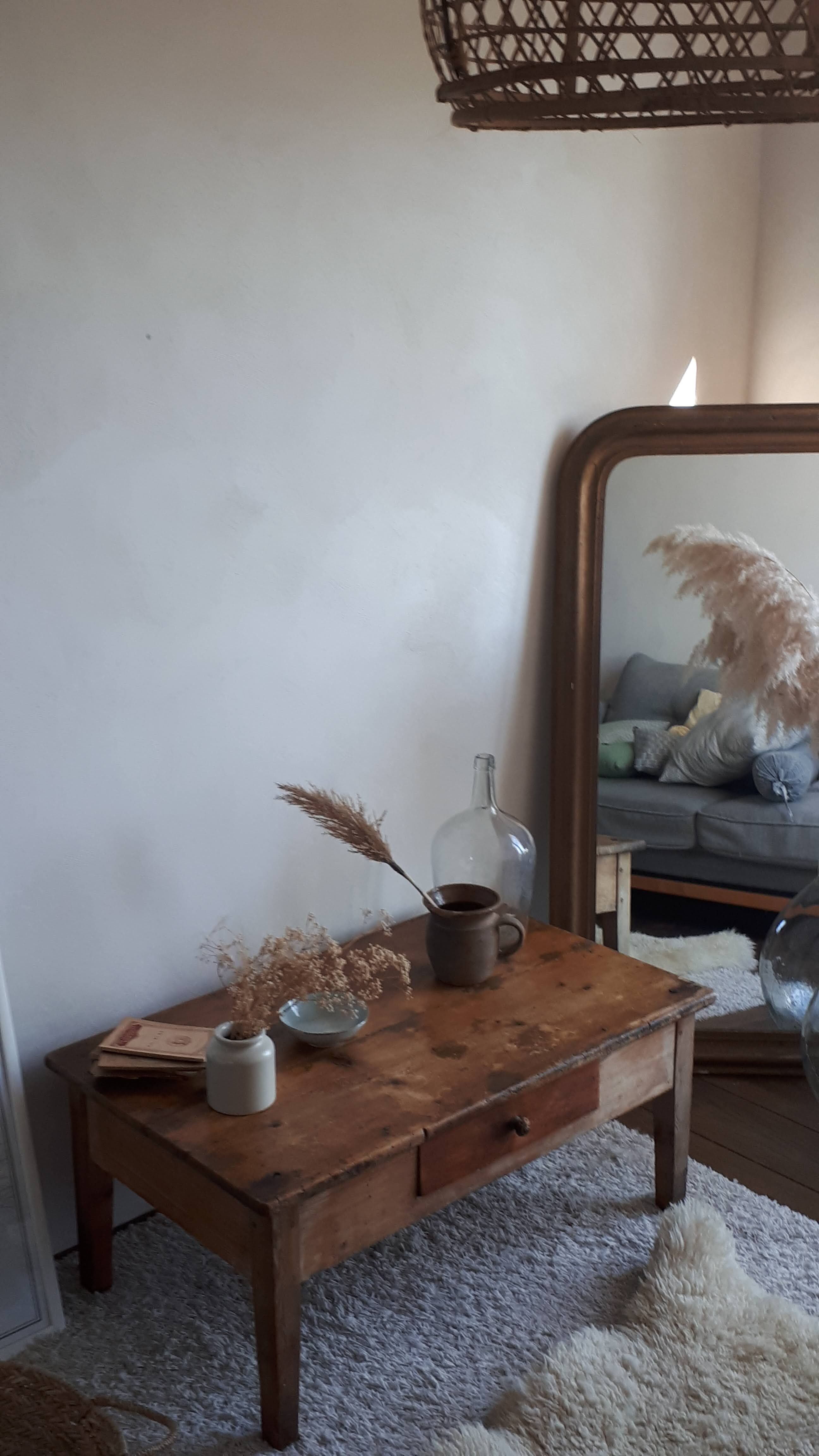 Old-spirited coffee table farm table