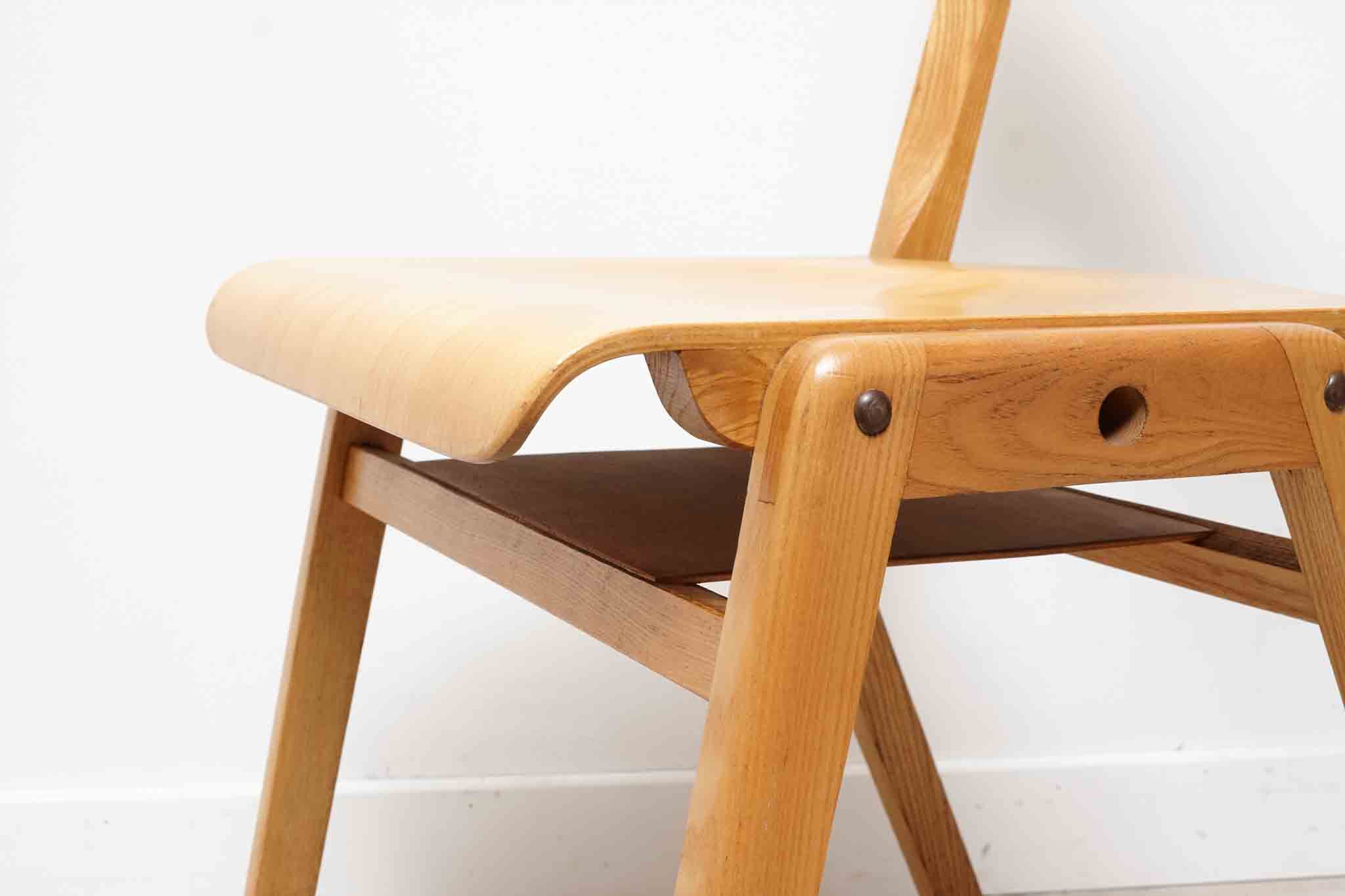 Woodwest chair all stackable light oak