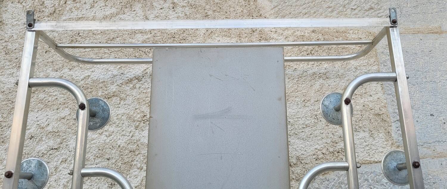 Industrial Wardrobe in Aluminium & Cast Iron – "SNCF" Style – 1950