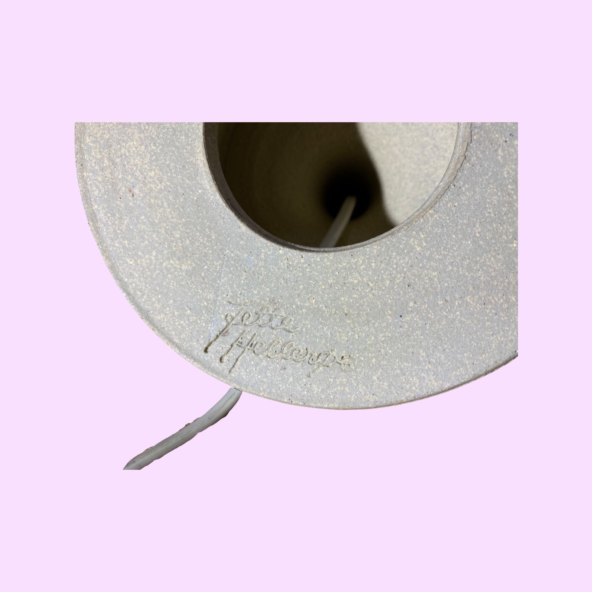 70s jette helleroe table lamp - danish pottery artist - handmade in denmark - vintage ceramic light