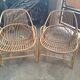 2 rattan armchairs