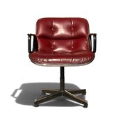 Fauteuil Executive Charles Pollock pour Knoll, cuir bordeaux
