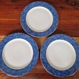Limoges porcelain - Set of 3 plates, Rhapsodie bleue model