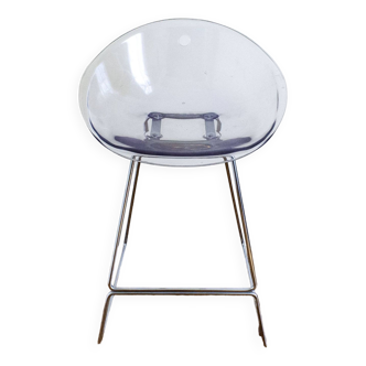 PEDRALI Gliss 906 Designer bar stool in clear polycarbonate and chrome 2 AVAILABLE