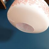 Pendant lamp globe opaline decoration flowers